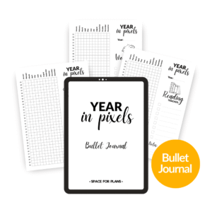 Year in pixels planner bullet journal